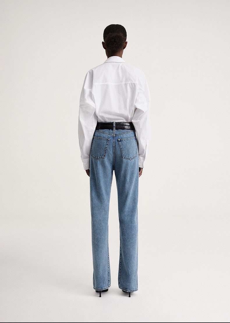TOTEME Poplin Shirt Blouse – Batwing Sleeves, Boxy Fit & Blouson Effect