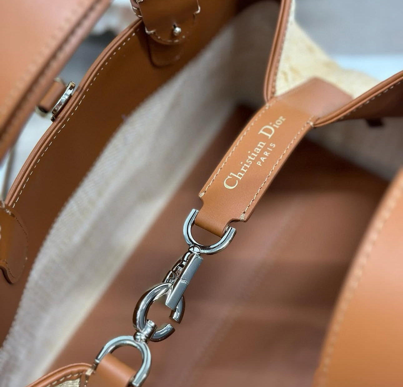 Toujours Raffia Cannage Bag