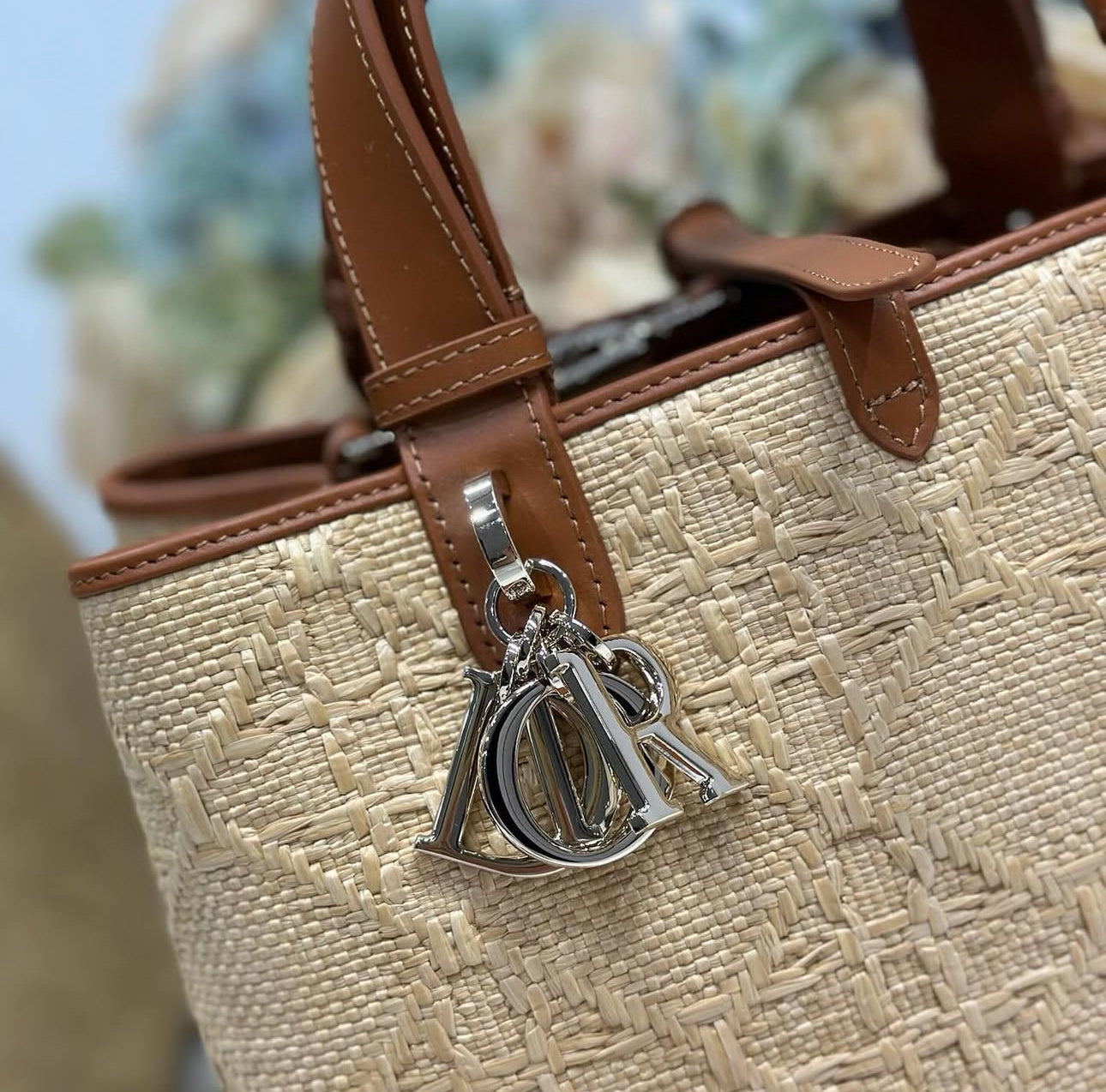 Toujours Raffia Cannage Bag