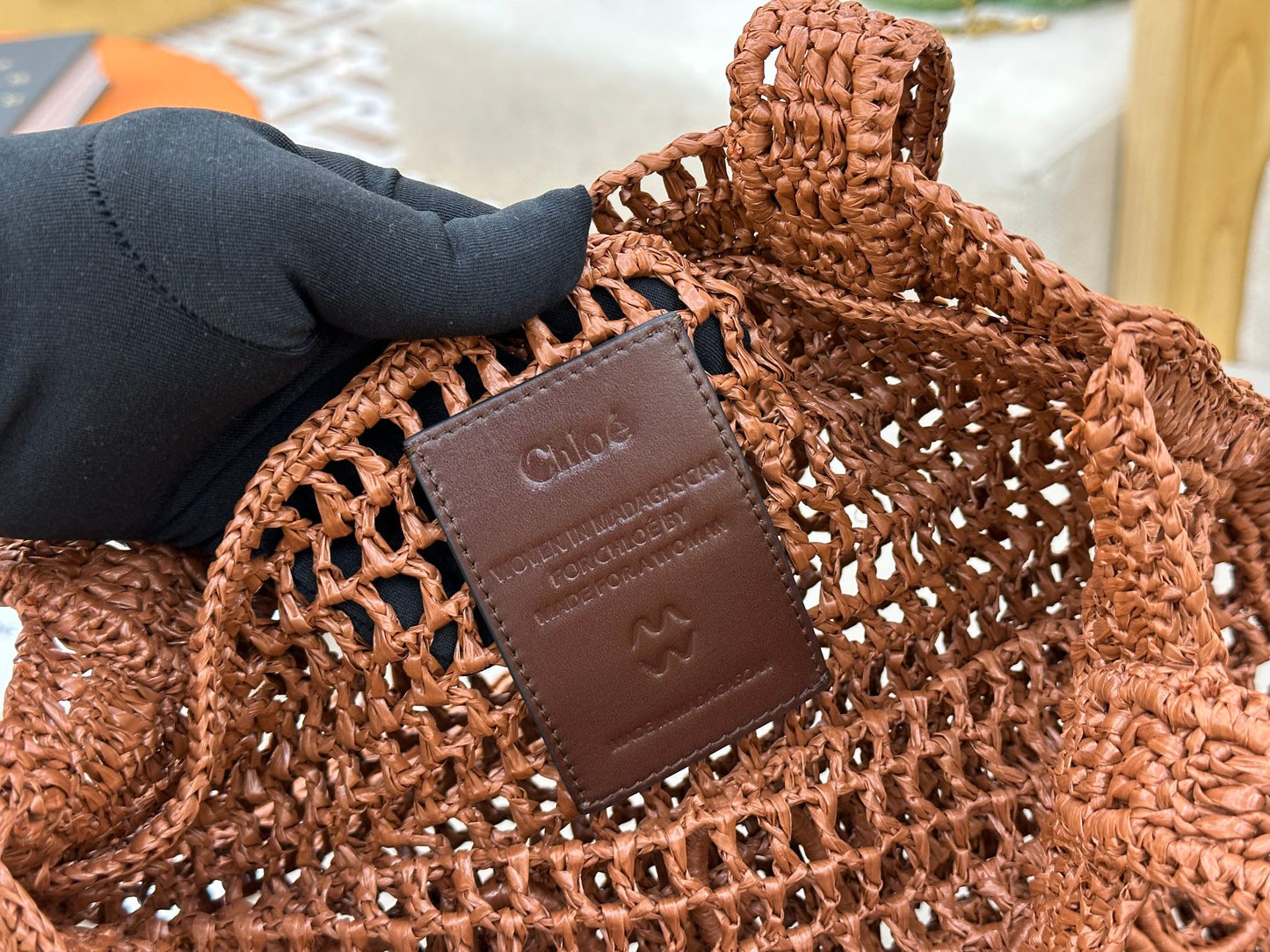 Banana Tote Bag In Raffia Brown