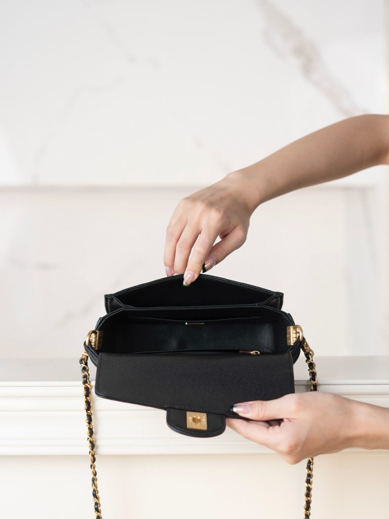 CC 24K Classic Small Handle Flap Bag Black