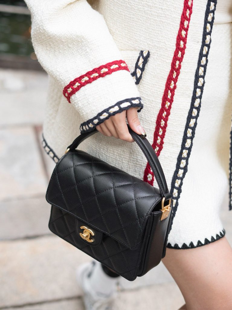 CC 24K Classic Small Handle Flap Bag Black