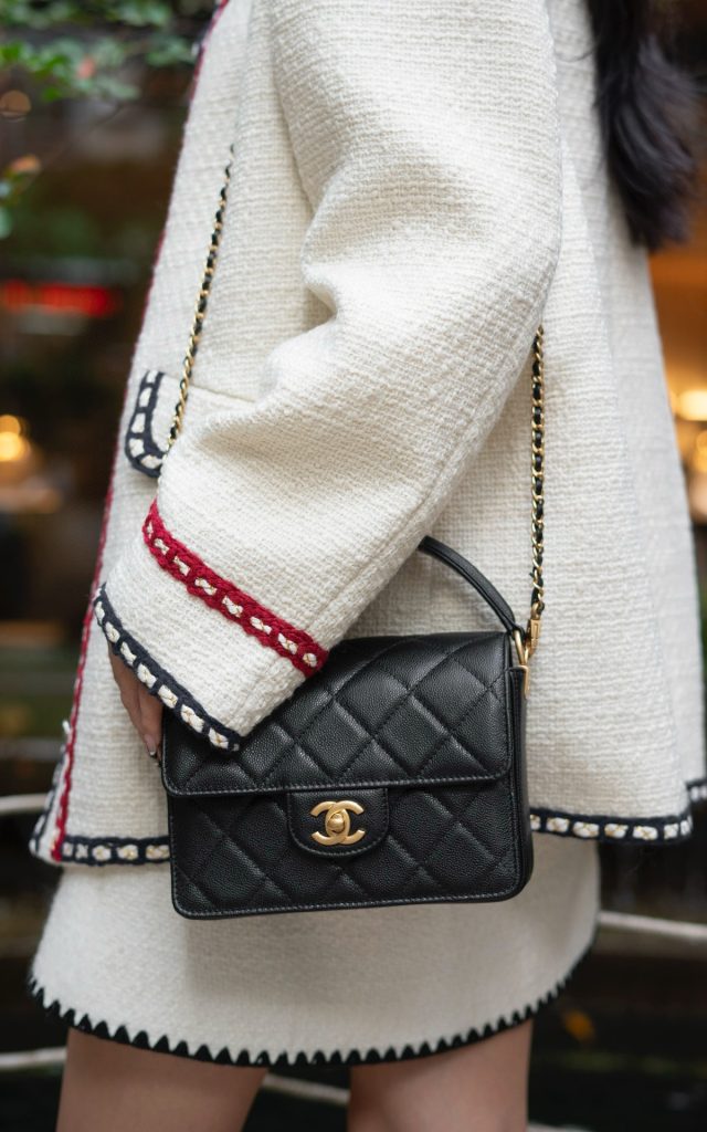 CC 24K Classic Small Handle Flap Bag Black