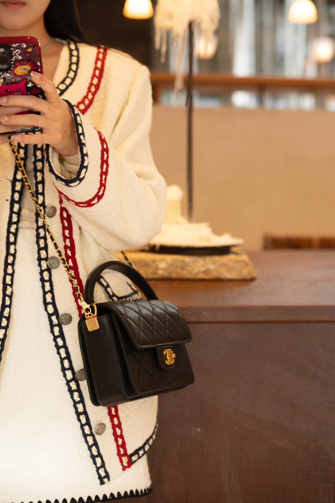 CC 24K Classic Small Handle Flap Bag Black