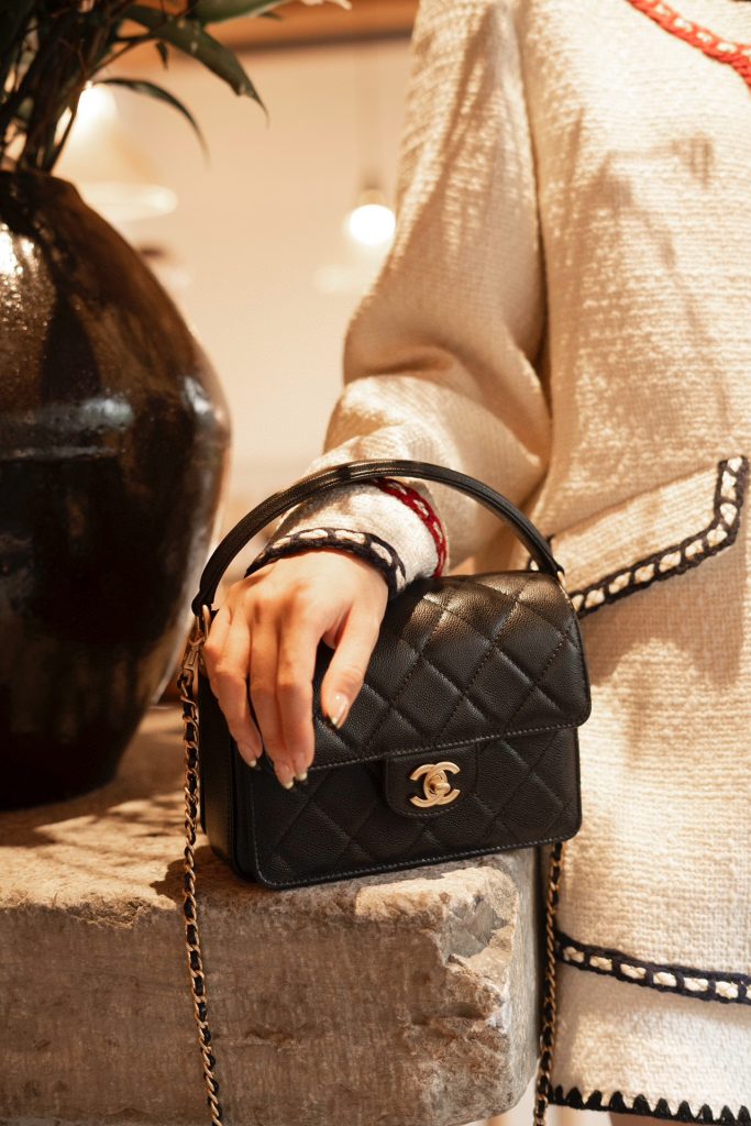 CC 24K Classic Small Handle Flap Bag Black