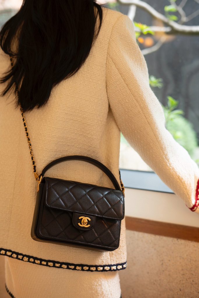 CC 24K Classic Small Handle Flap Bag Black