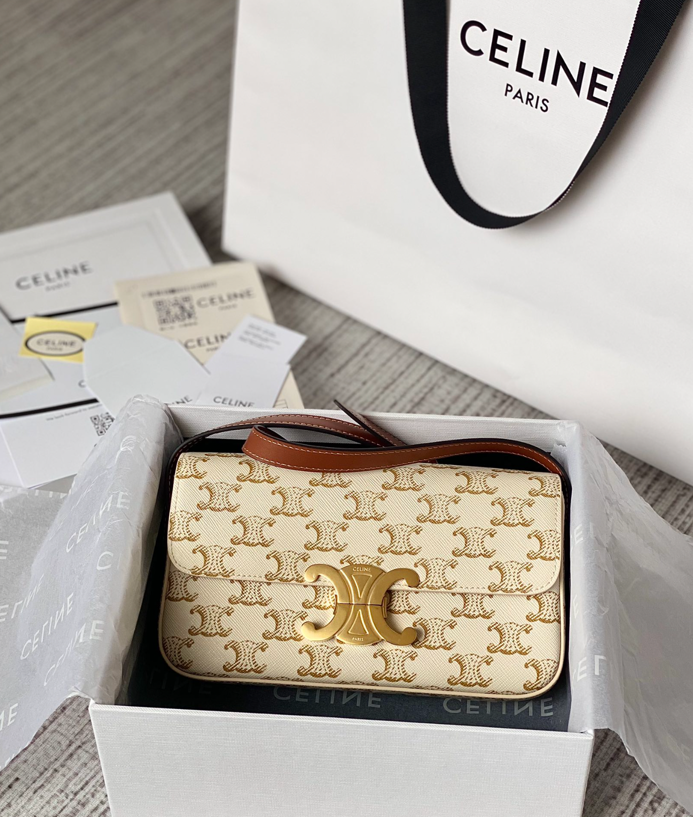 Shoulder Bag In Triomphe Canvas And Calfskin