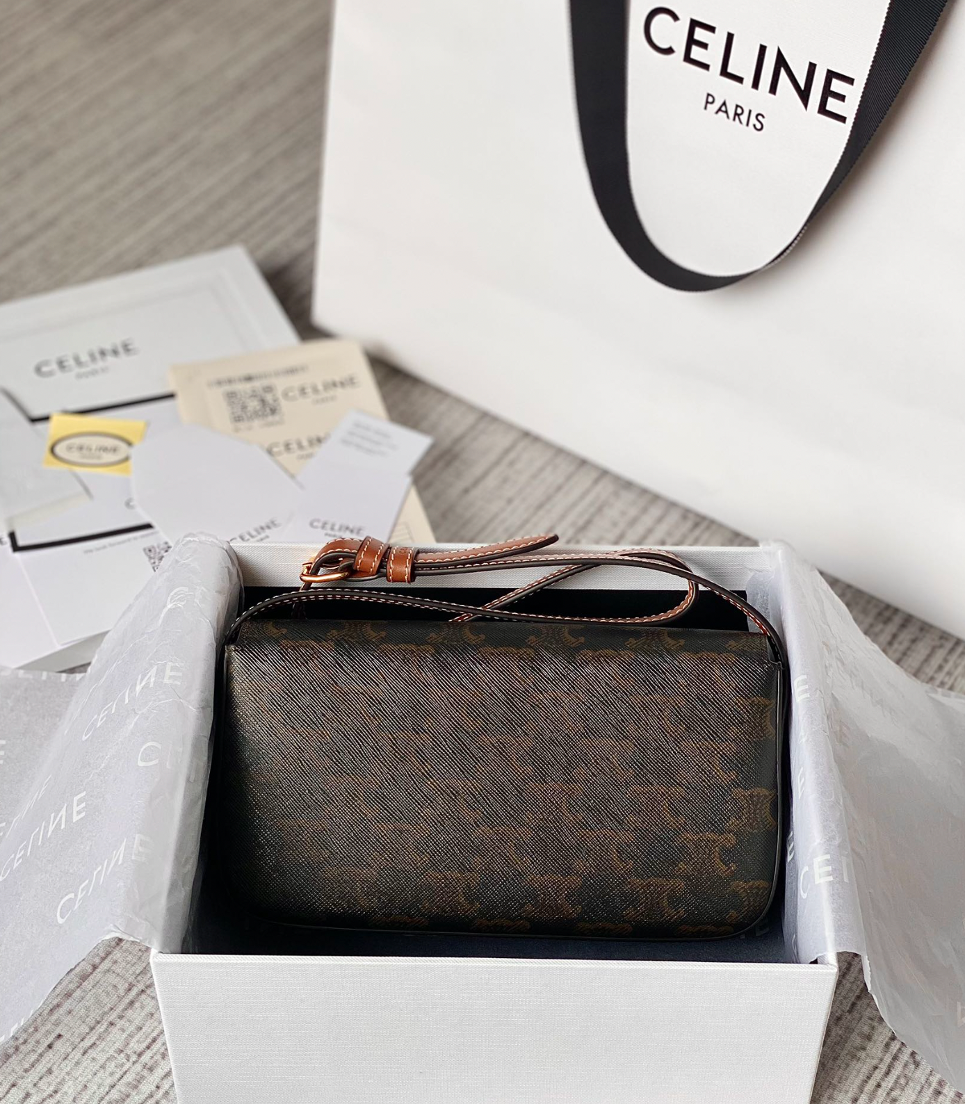 Shoulder Bag In Triomphe Canvas And Calfskin
