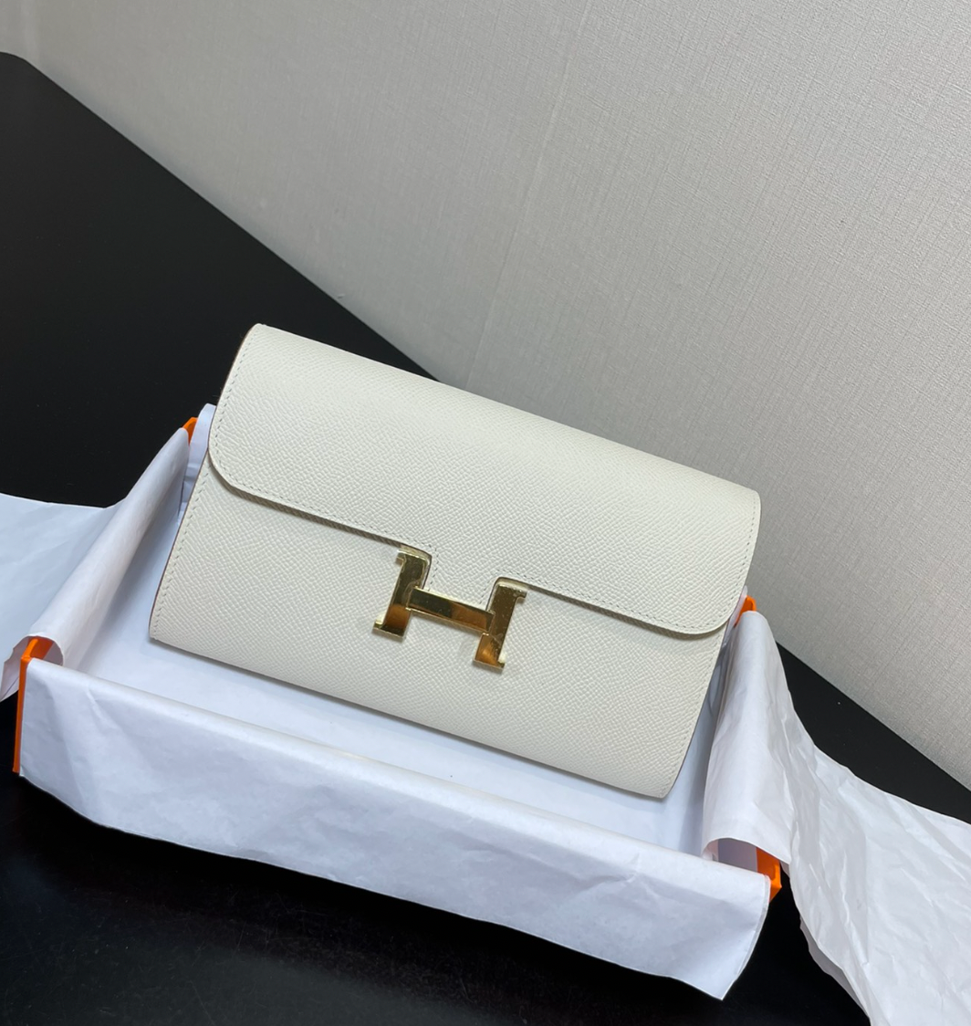 H Constance Long Wallet To Go Epsom Leather Cream