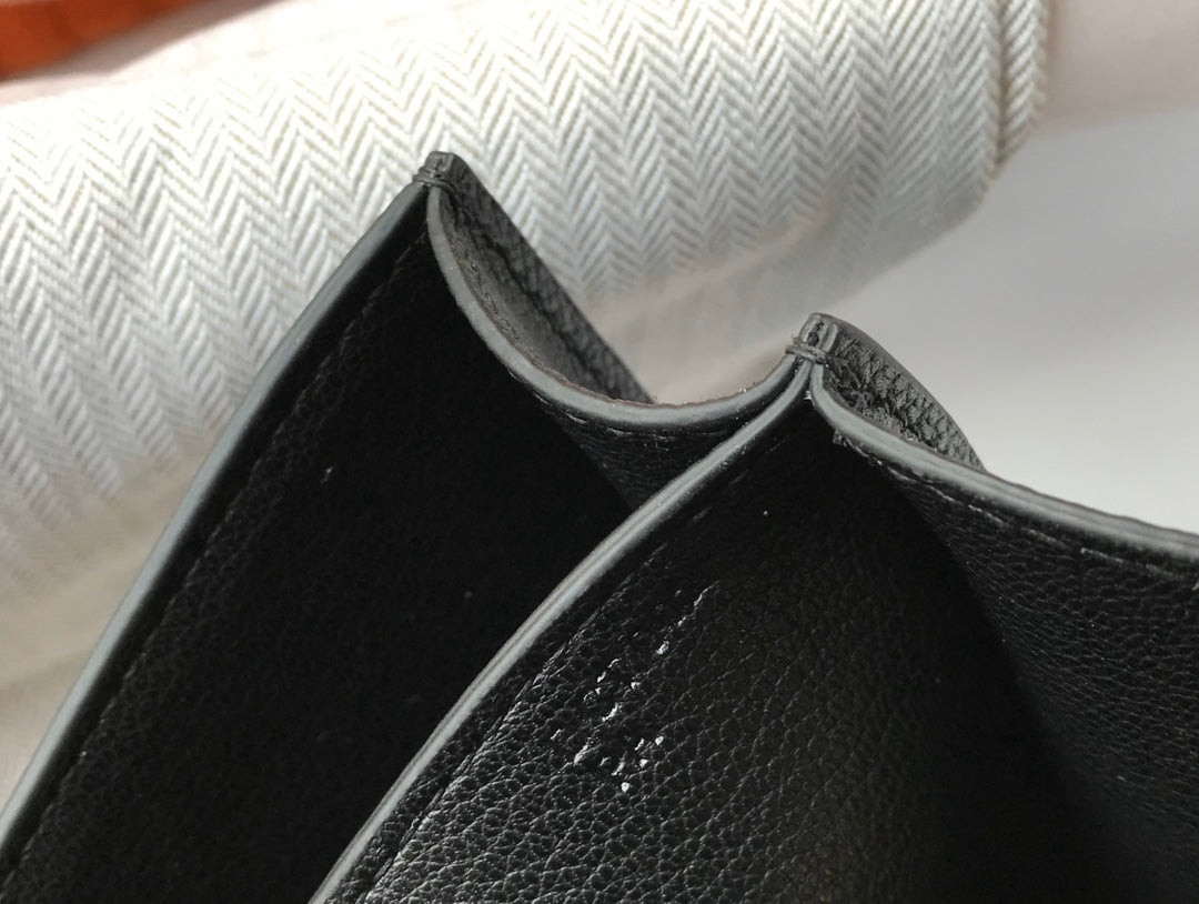 HERMES Constance Cowhide Leather Black