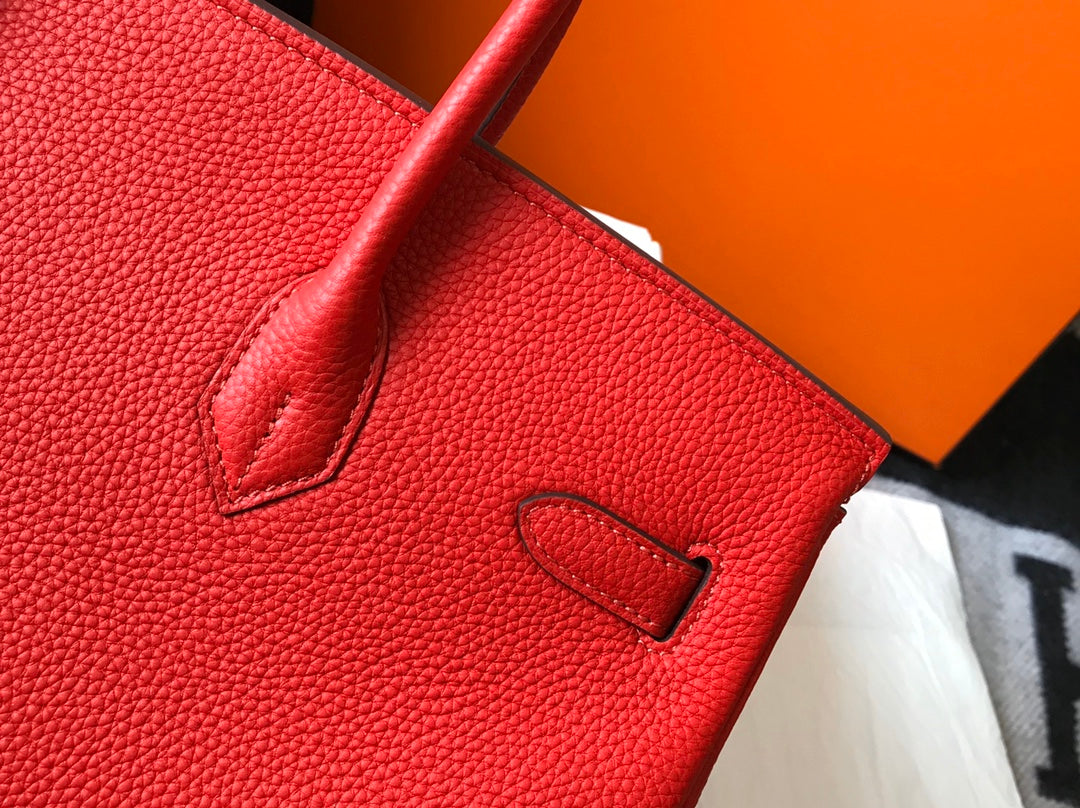 H Togo Leather Red