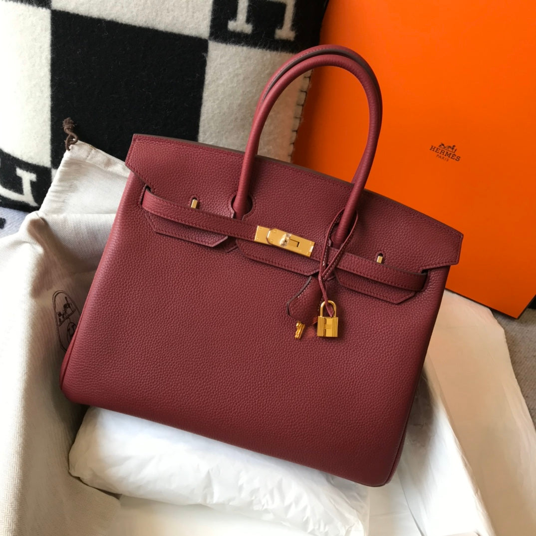 H Togo Leather Burgundy