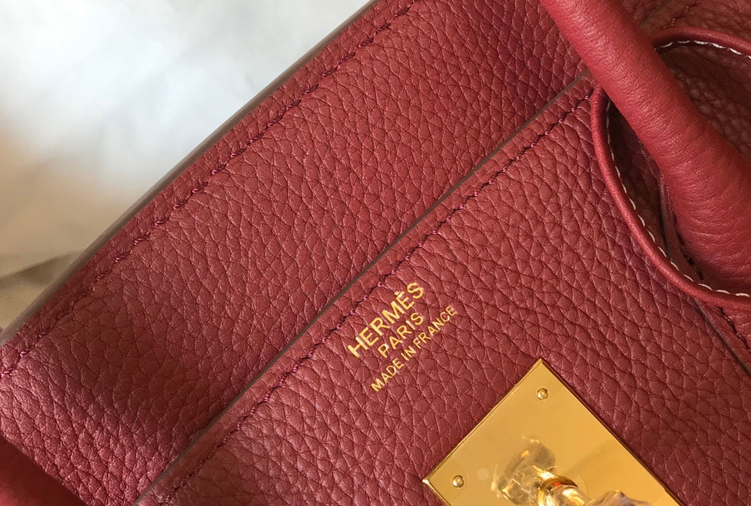 H Togo Leather Burgundy