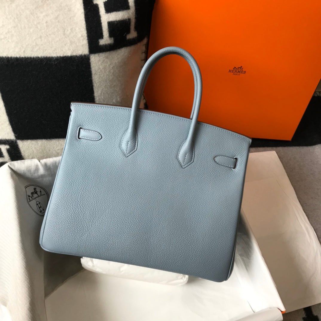 HERMES Togo Leather Light Blue