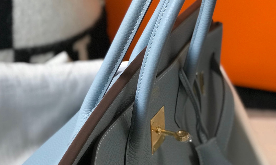 HERMES Togo Leather Light Blue