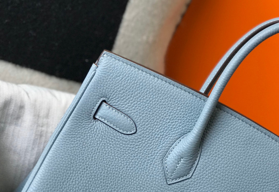 HERMES Togo Leather Light Blue