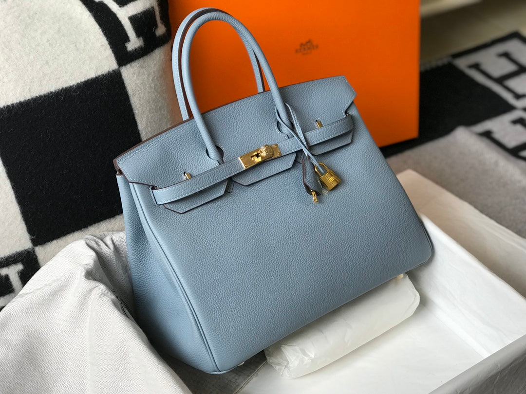 HERMES Togo Leather Light Blue