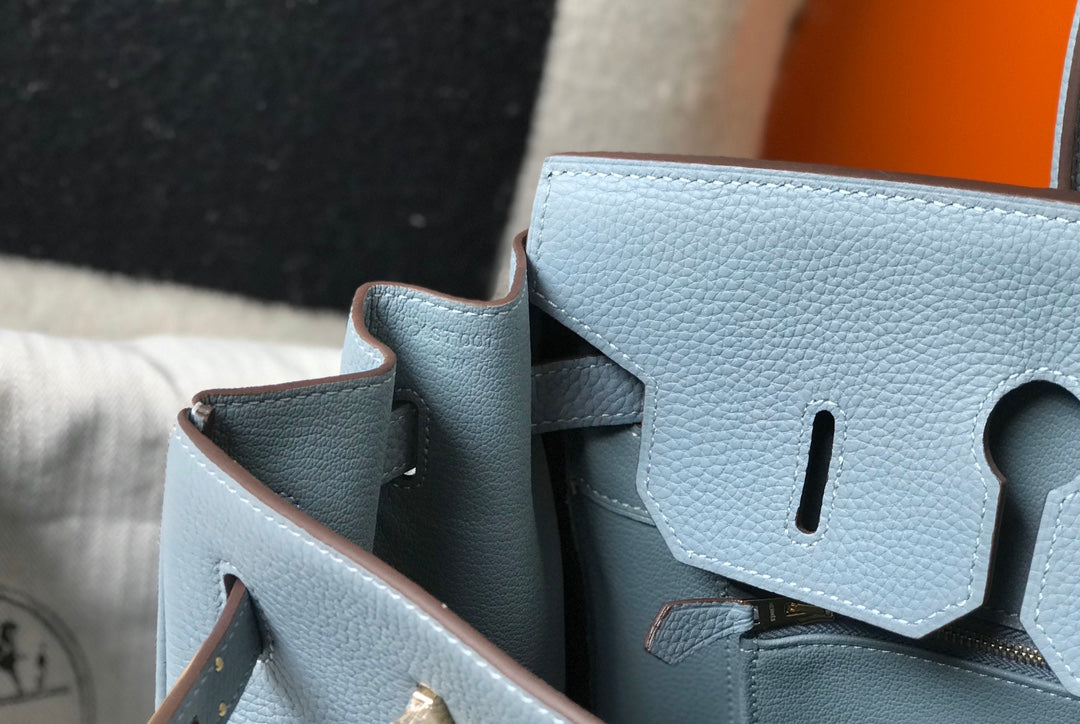 HERMES Togo Leather Light Blue