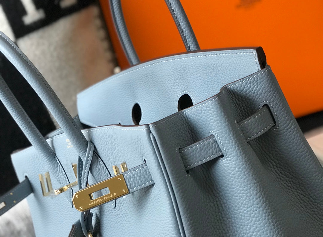 HERMES Togo Leather Light Blue