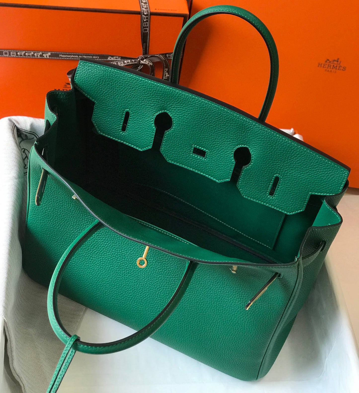 H Togo Leather Emerald Green