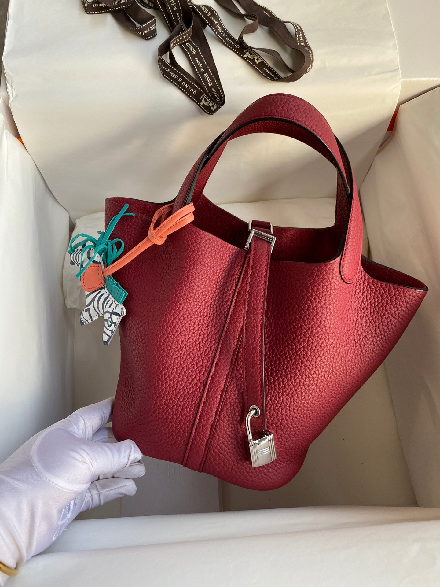 H Picotin Lock Bag Burgundy