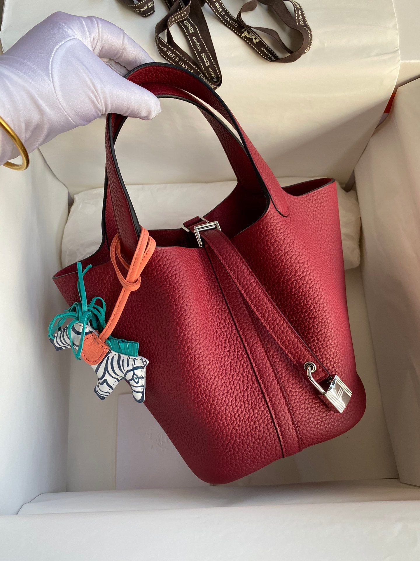 H Picotin Lock Bag Burgundy