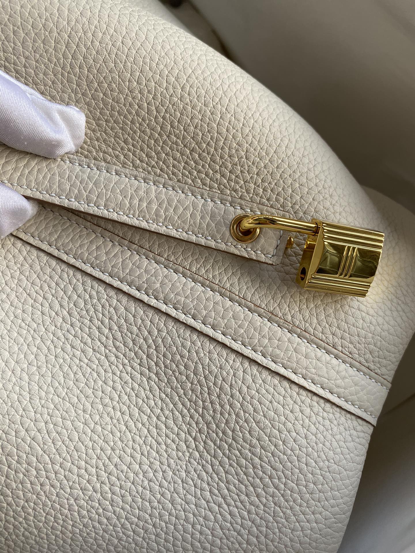 H Picotin Lock Bag Crème