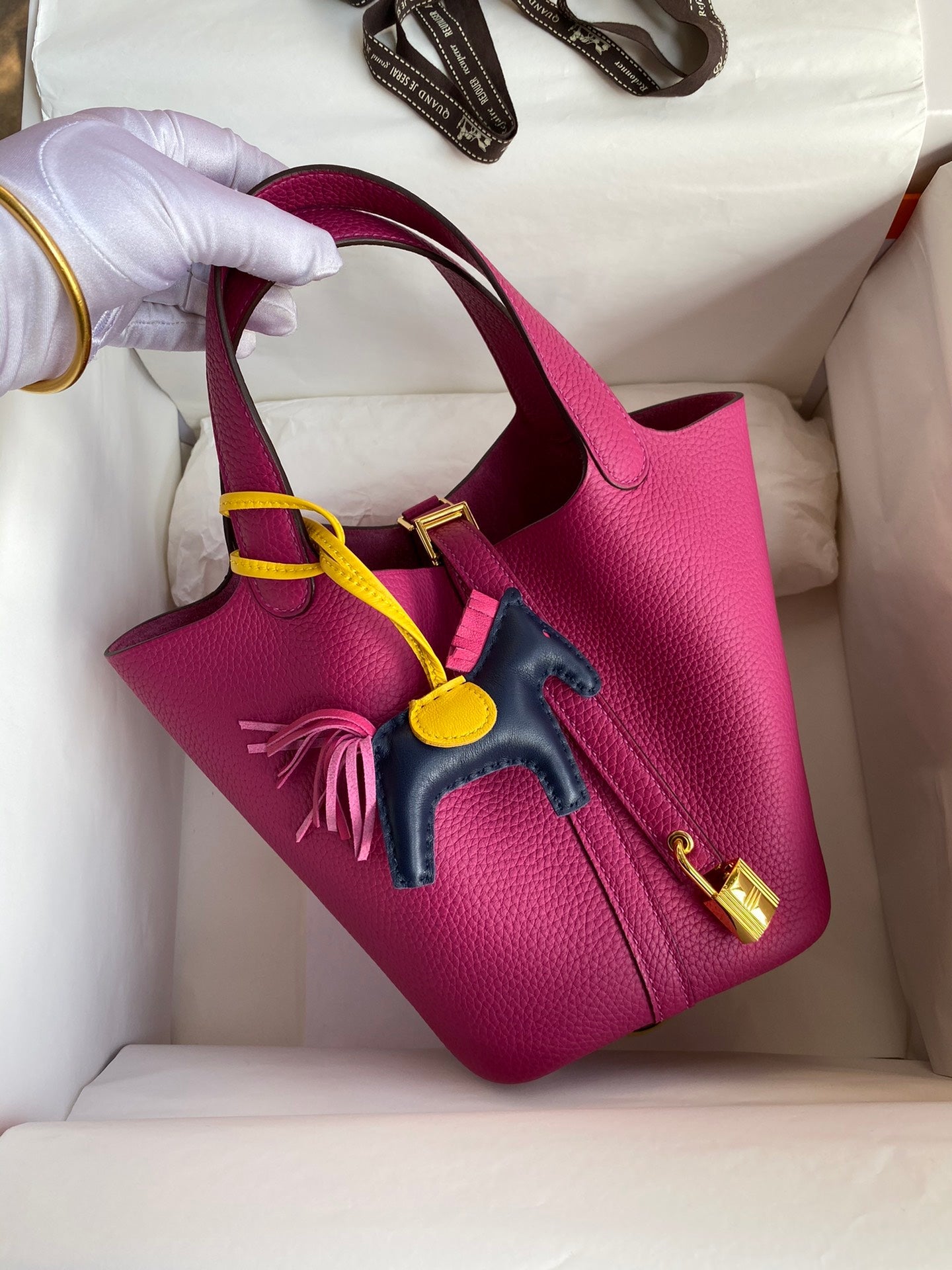 H Picotin Lock Bag Rose Purple