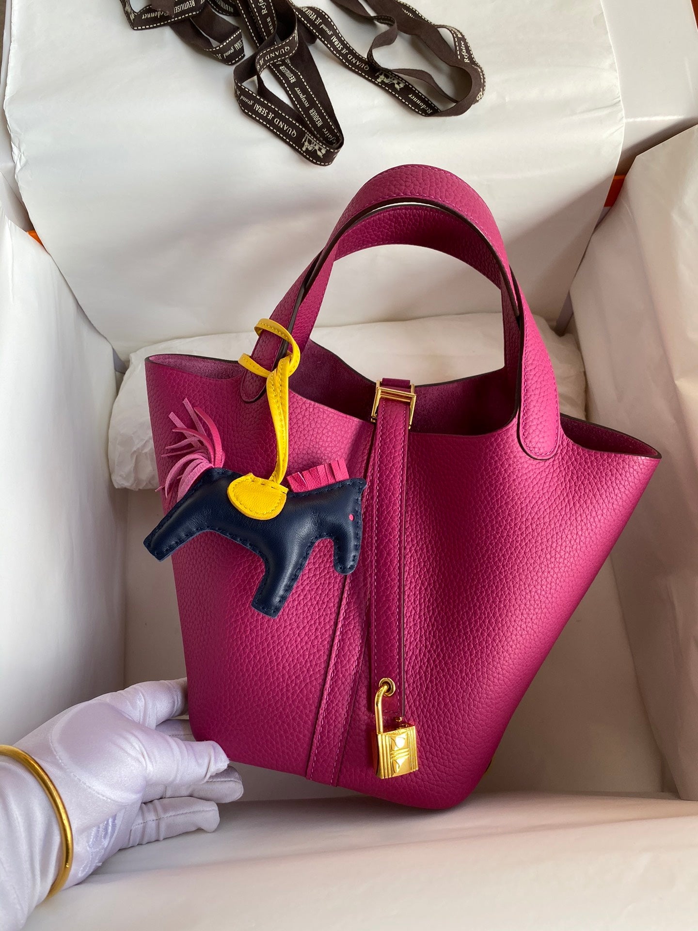 H Picotin Lock Bag Rose Purple