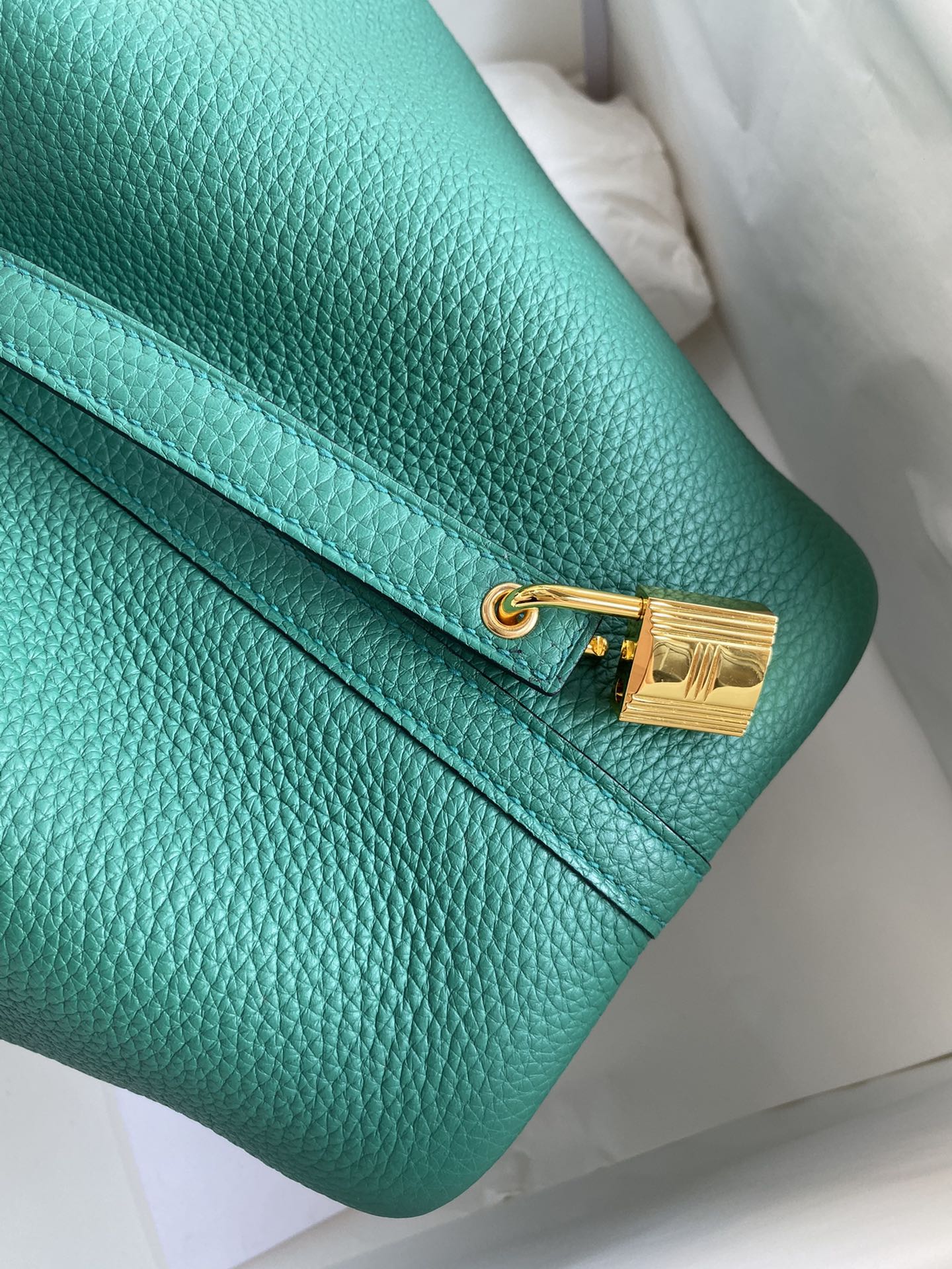 H Picotin Lock Bag Malachite