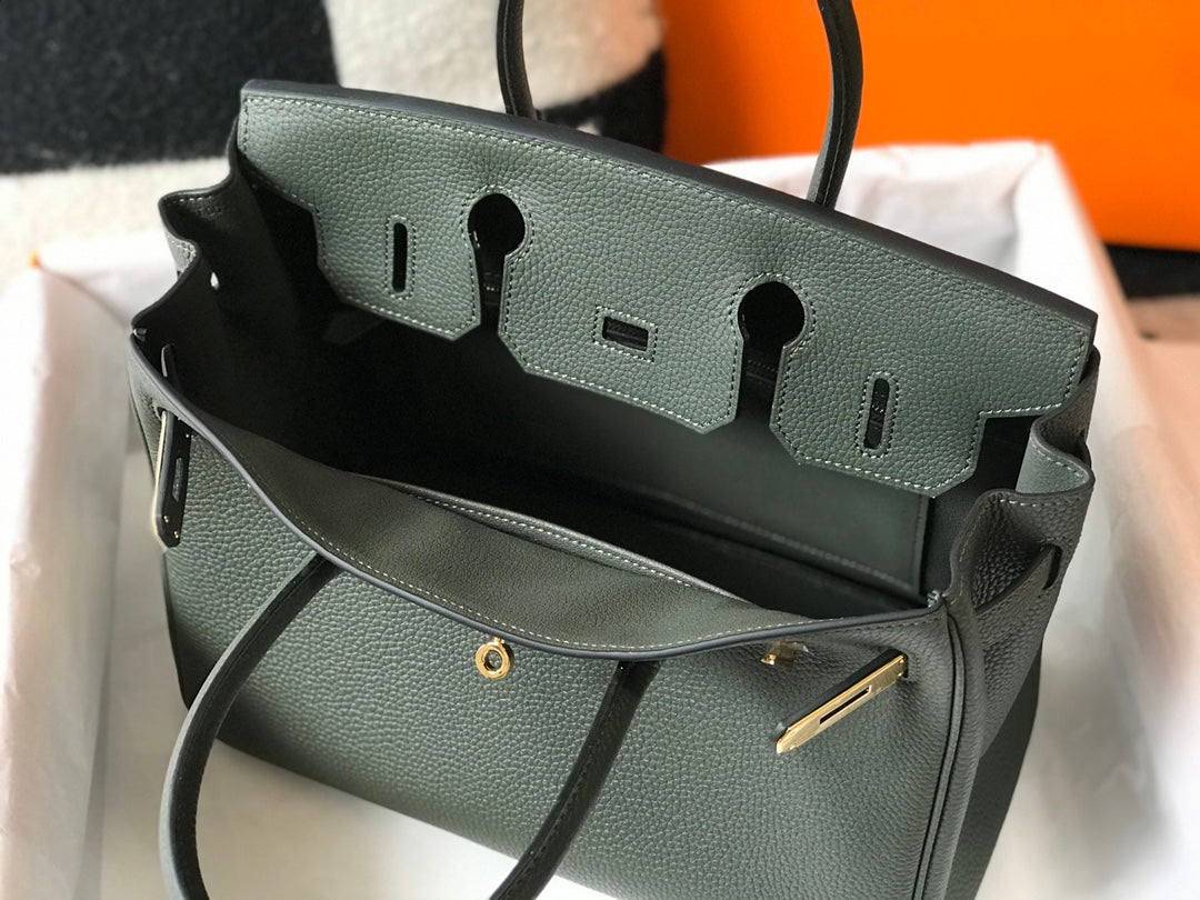 H Togo Leather Moss Green