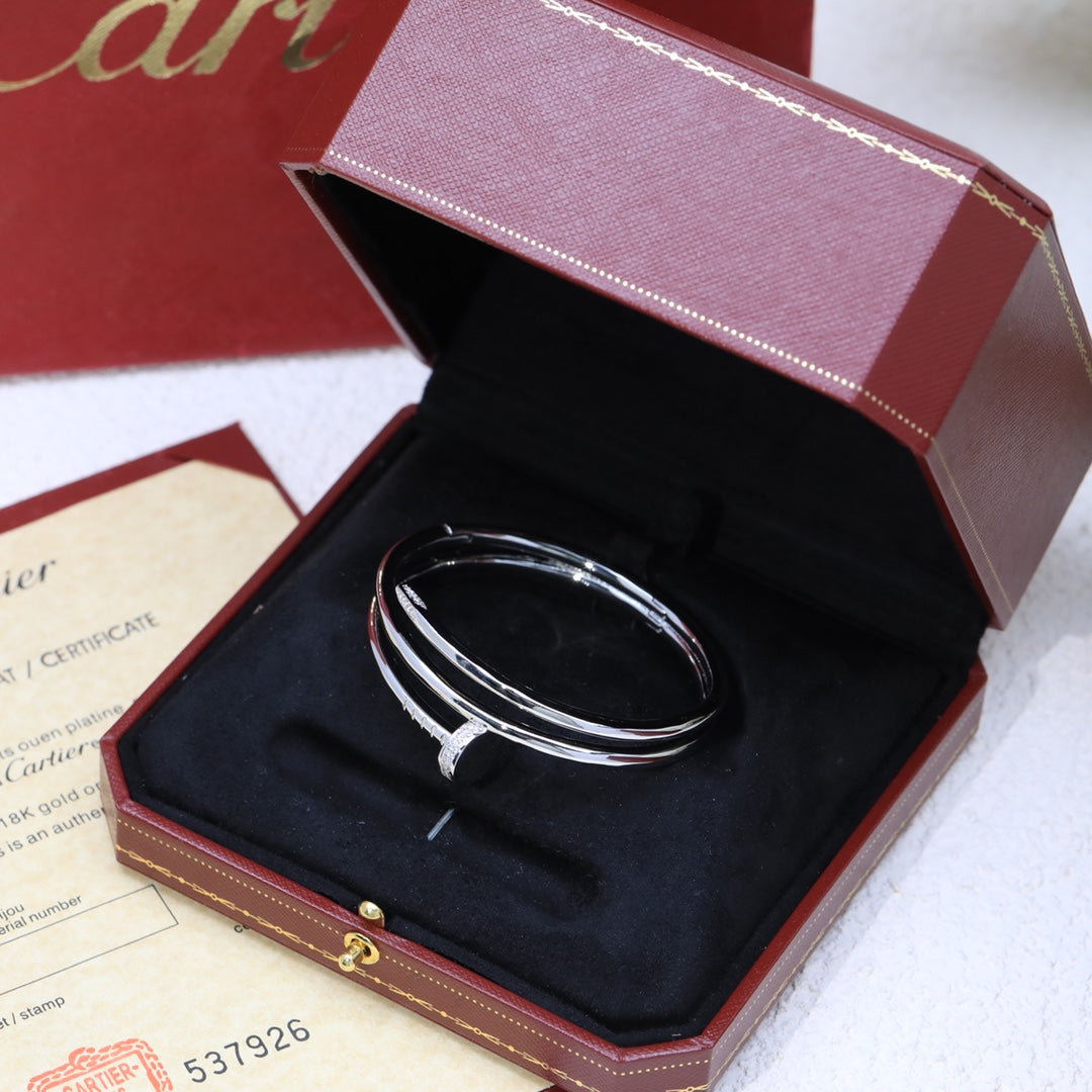 CARTIER Juste Un Clou Diamond Double Wrap Nail Bracelet
