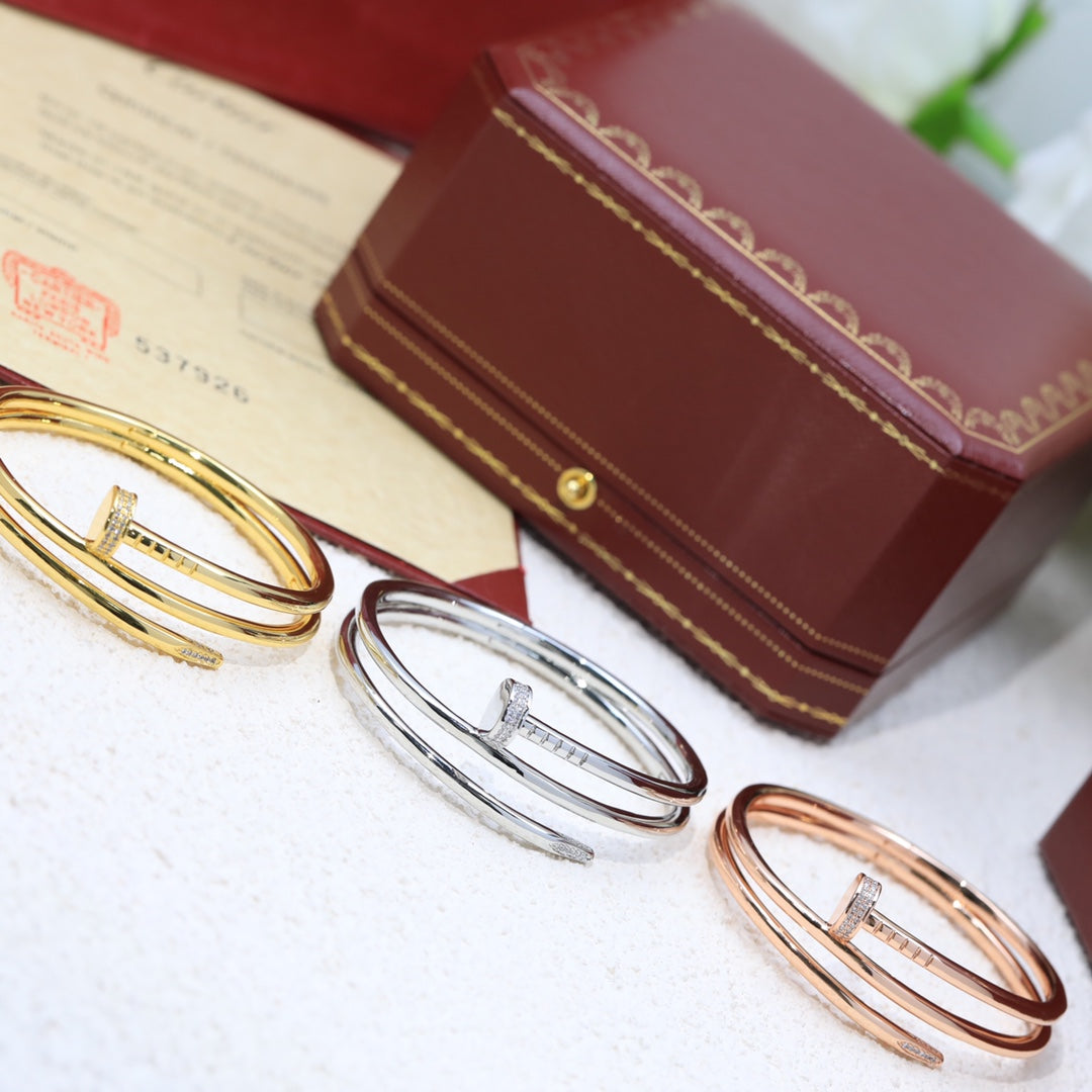 CARTIER Juste Un Clou Diamond Double Wrap Nail Bracelet