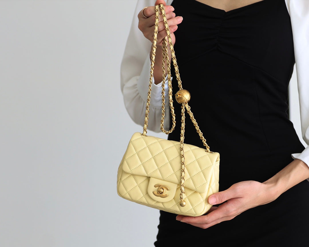 CC Classic Mini Flap Bag Yellow