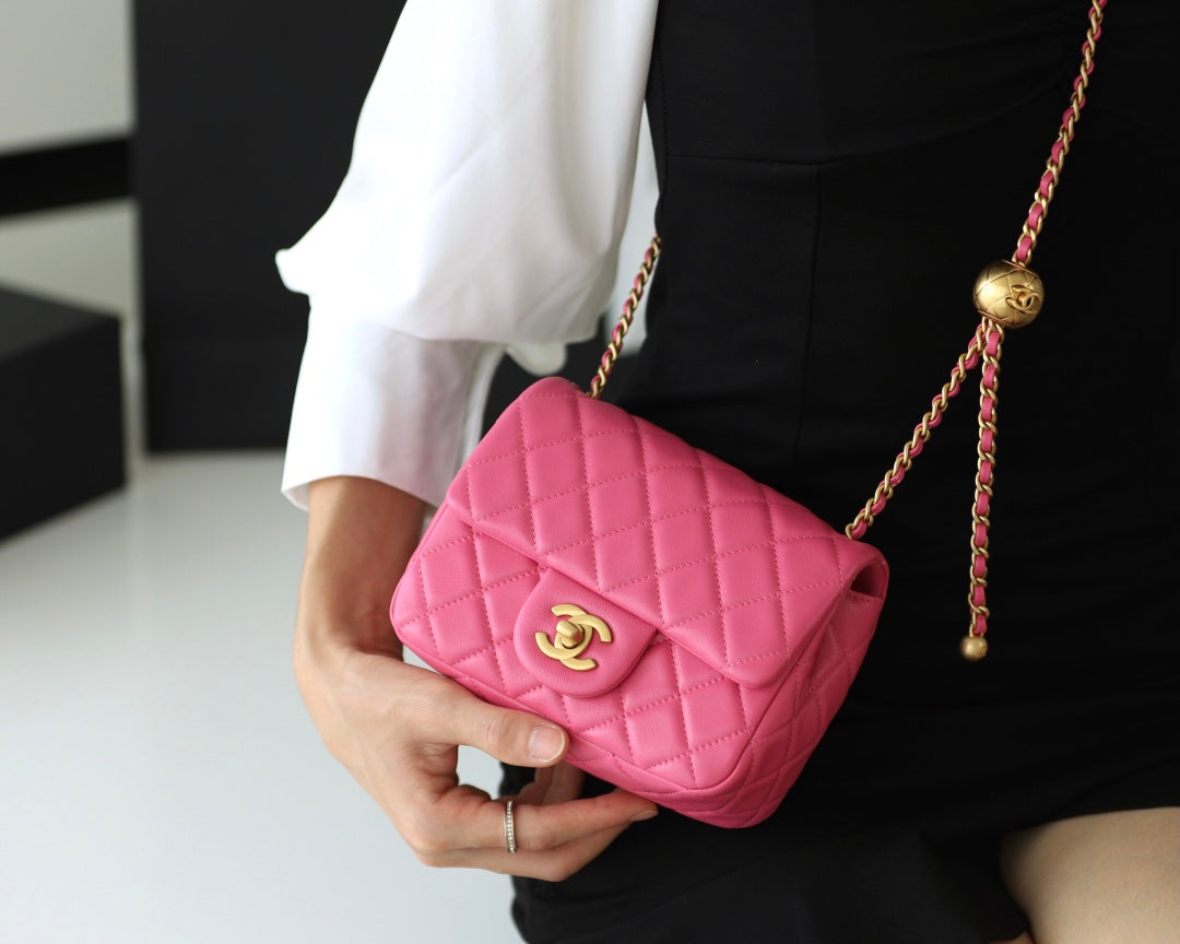 CC Classic Mini Flap Bag Pink