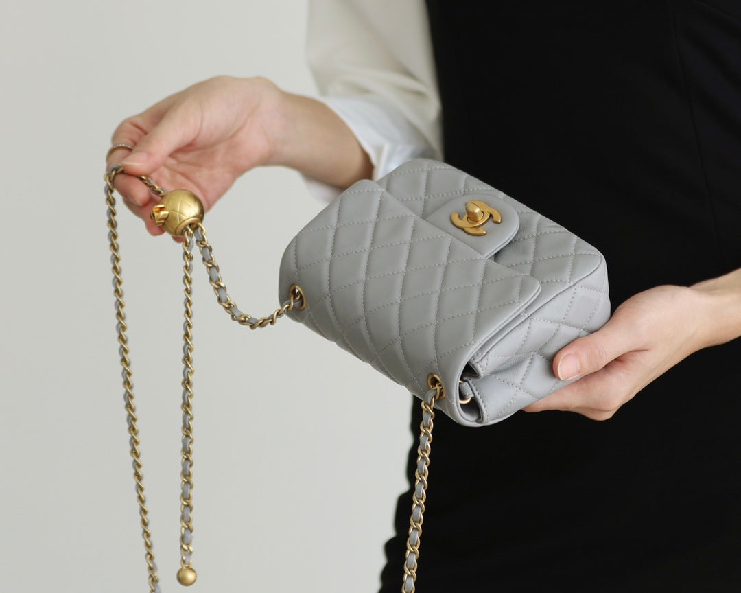 CC Classic Mini Flap Bag Grey
