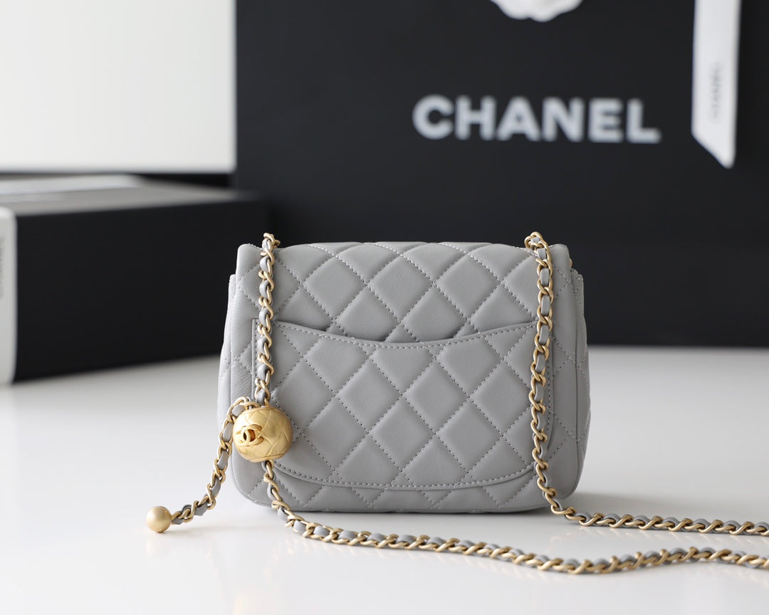 CC Classic Mini Flap Bag Grey