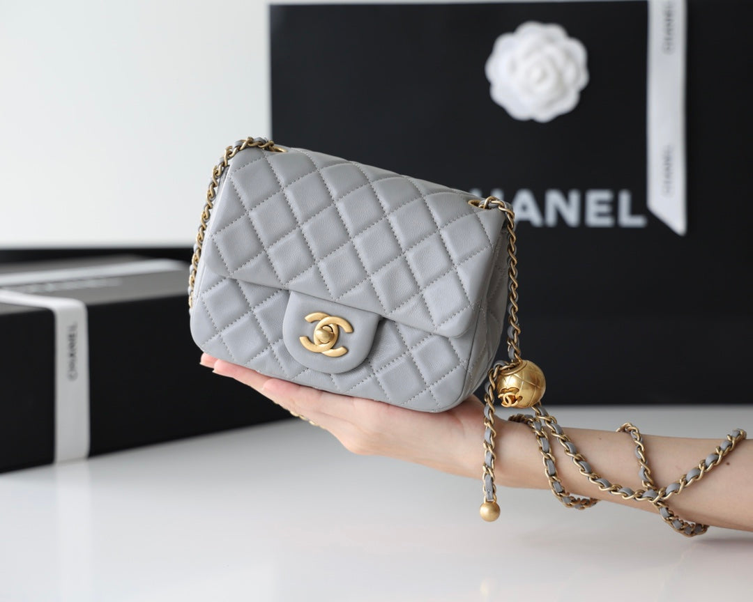 CC Classic Mini Flap Bag Grey