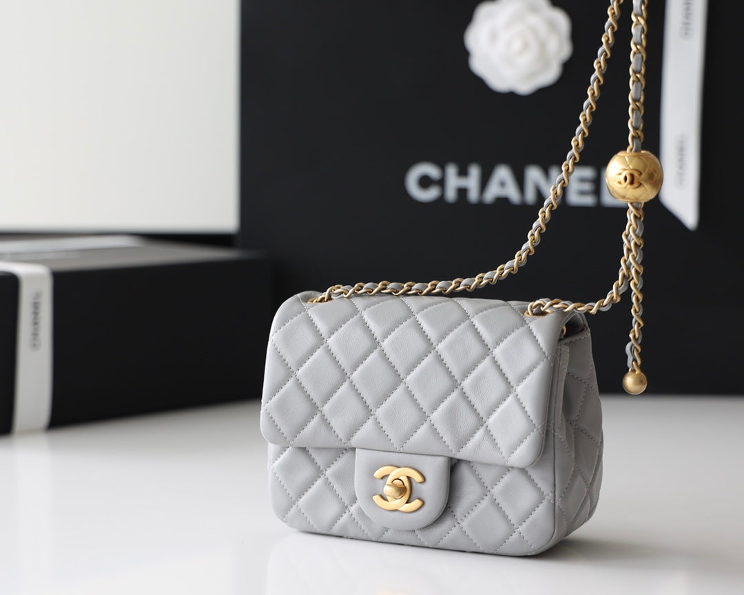 CC Classic Mini Flap Bag Grey