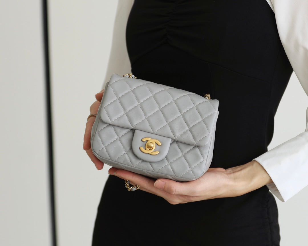 CC Classic Mini Flap Bag Grey