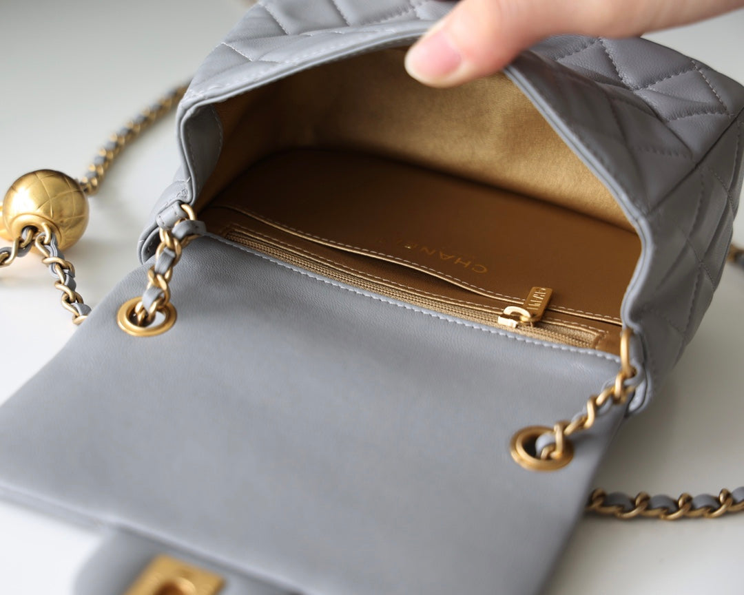 CC Classic Mini Flap Bag Grey
