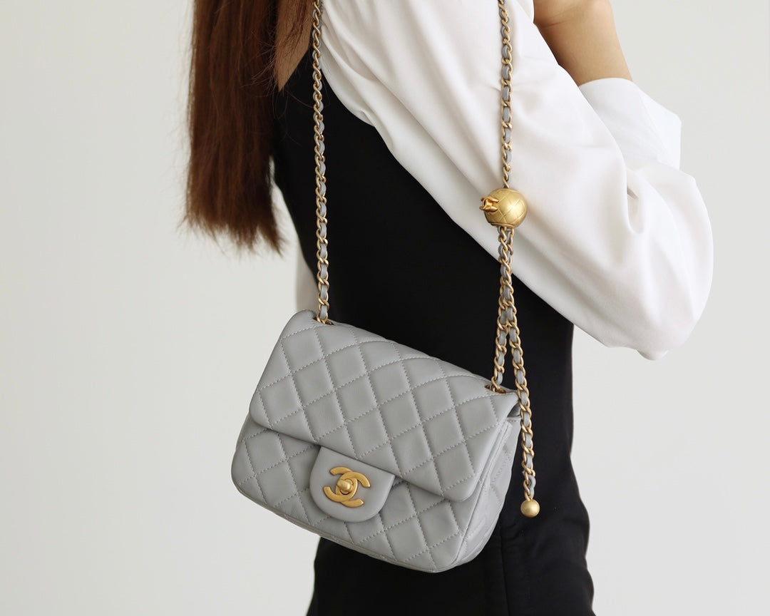 CC Classic Mini Flap Bag Grey