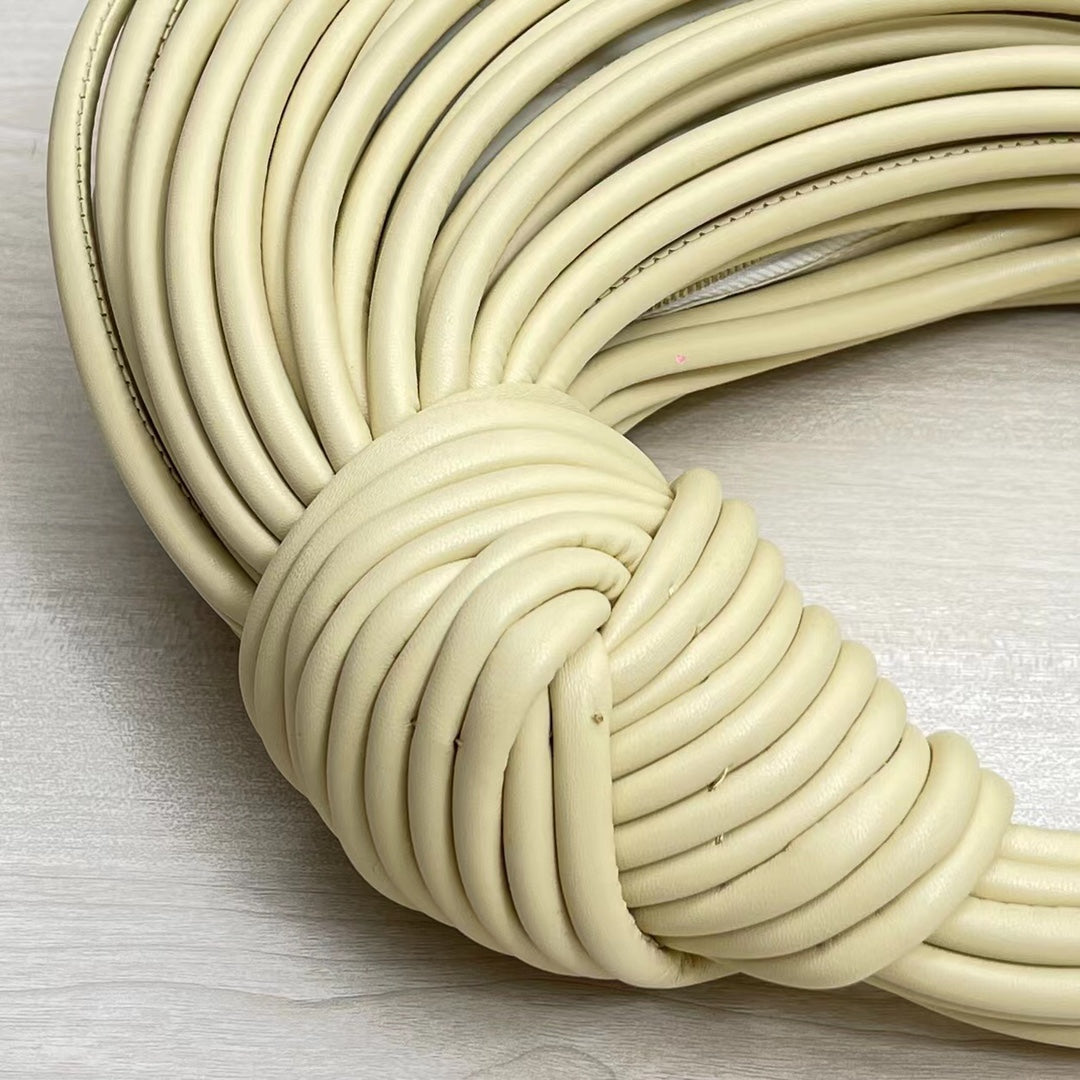 BV Double Knot Leather Bag Yellow