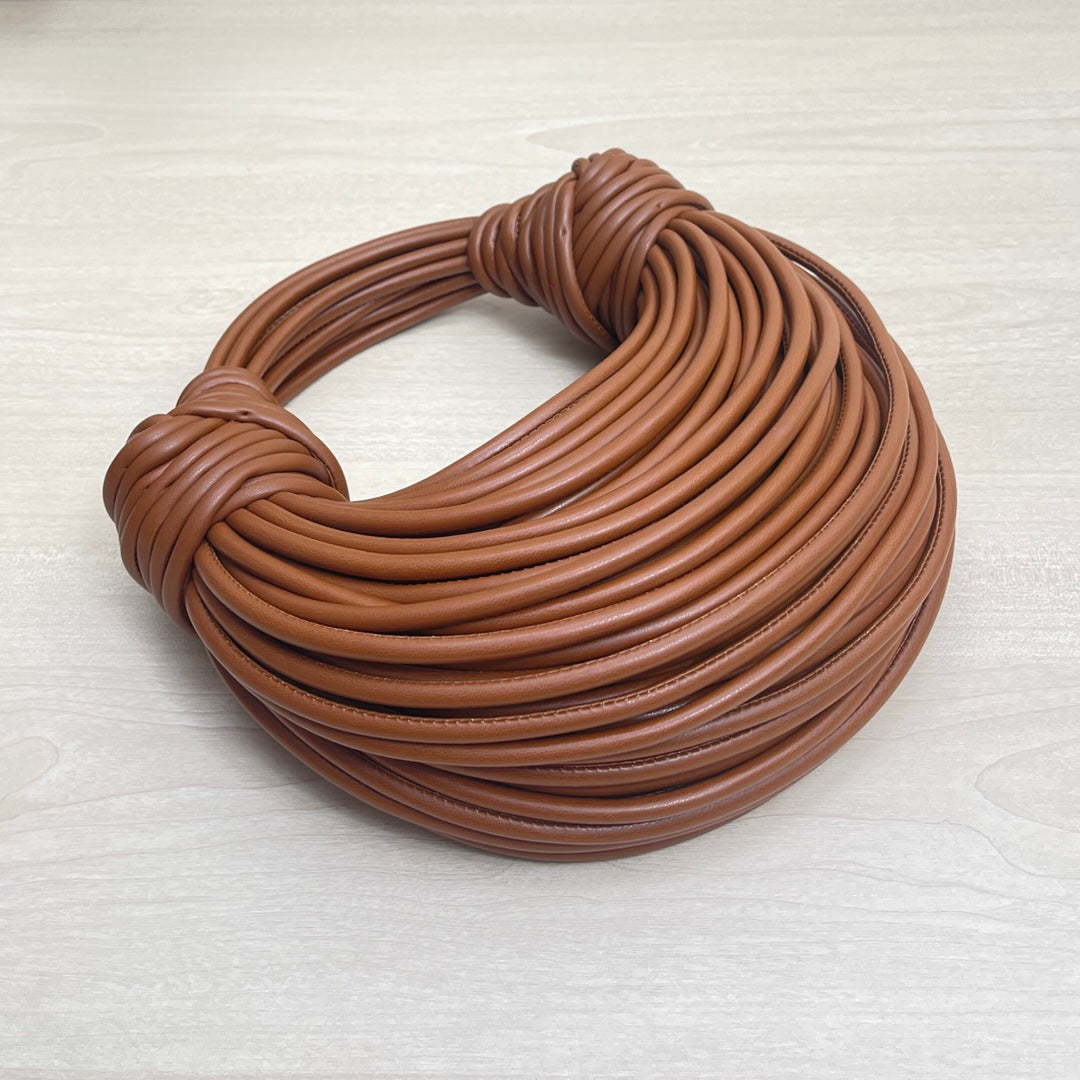 BV Double Knot Leather Bag Brown