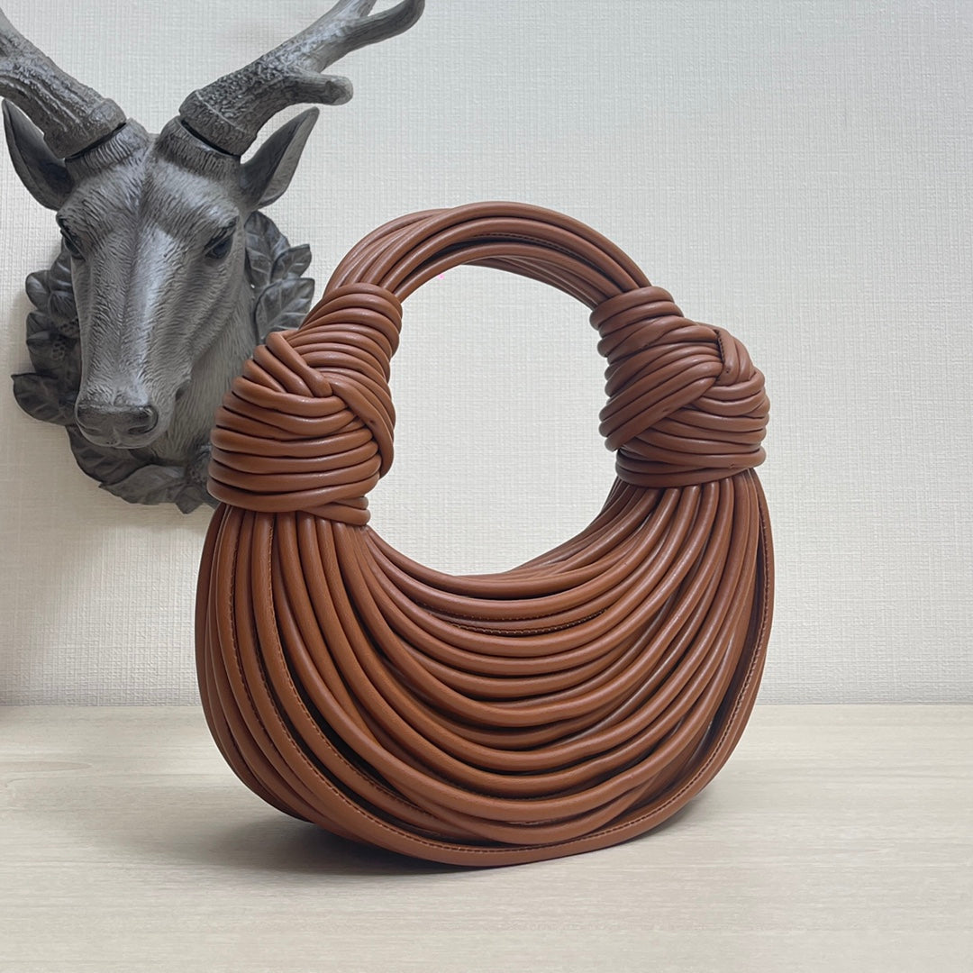 BV Double Knot Leather Bag Brown