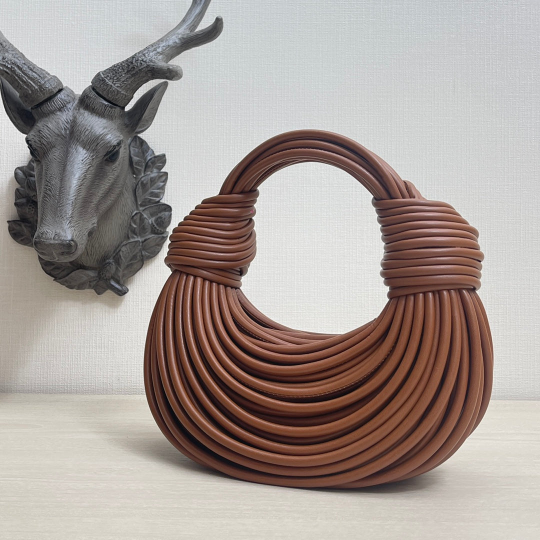 BV Double Knot Leather Bag Brown