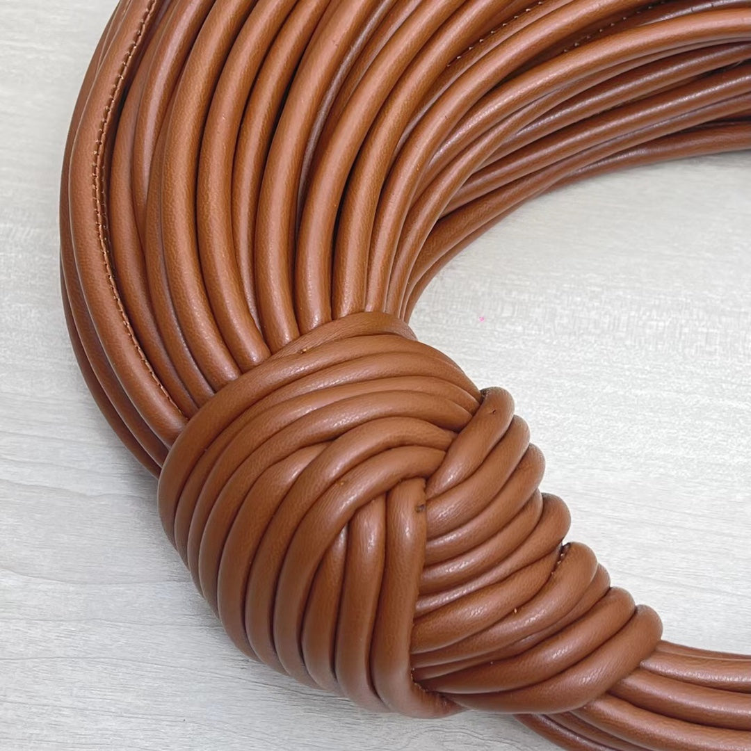 BV Double Knot Leather Bag Brown