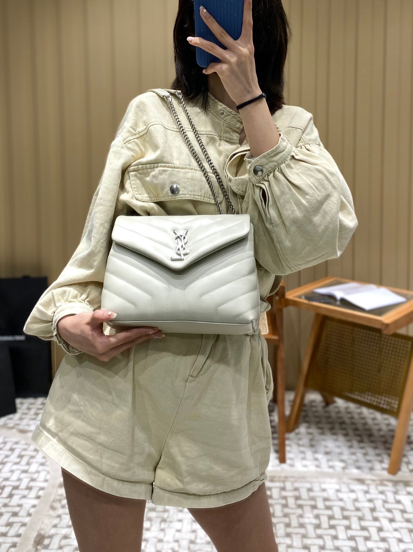 YSL Loulou Small Bag White