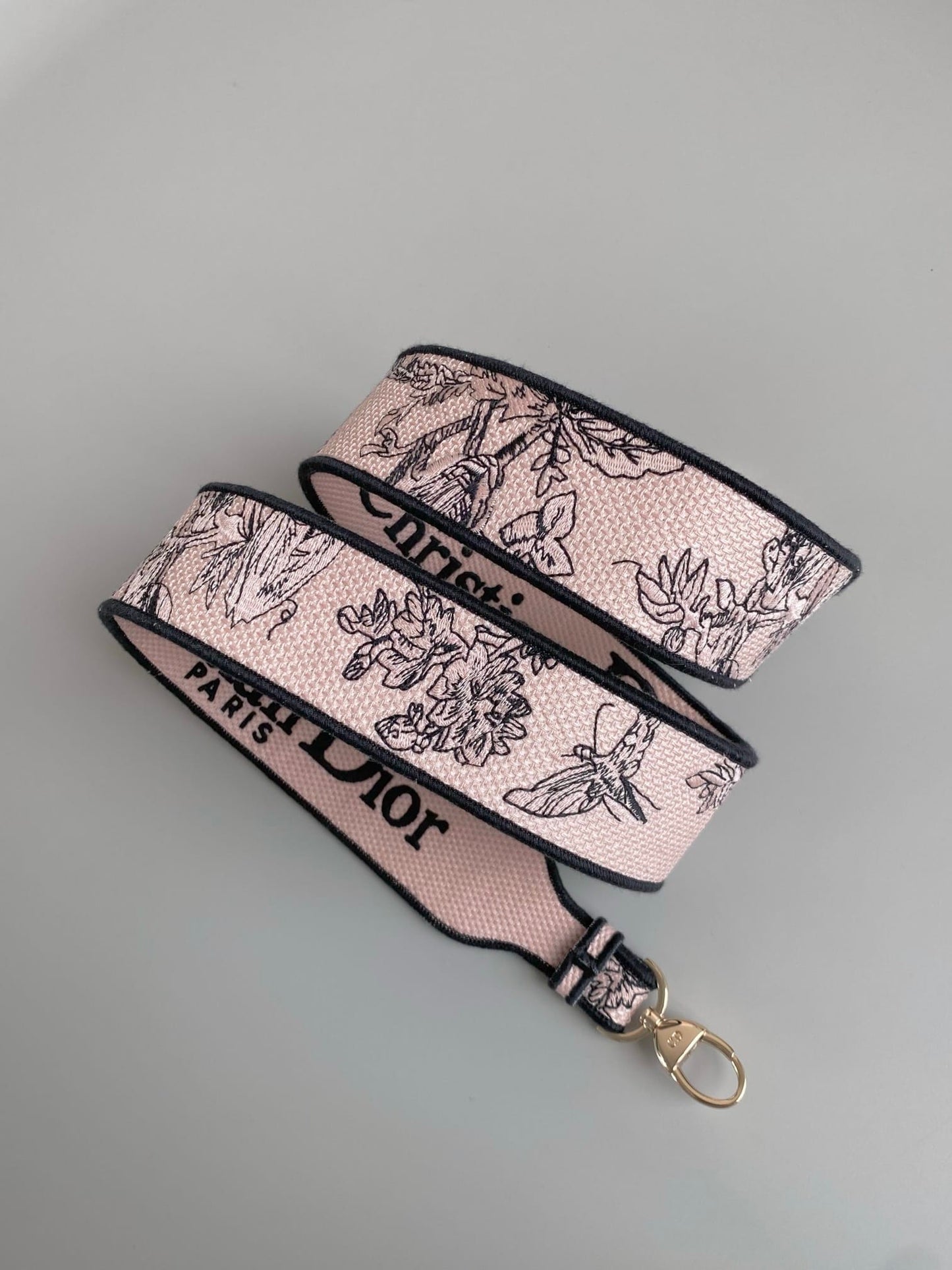 Medium Lady D-Lite Bag Powder Pink Jardin Botanique Embroidery