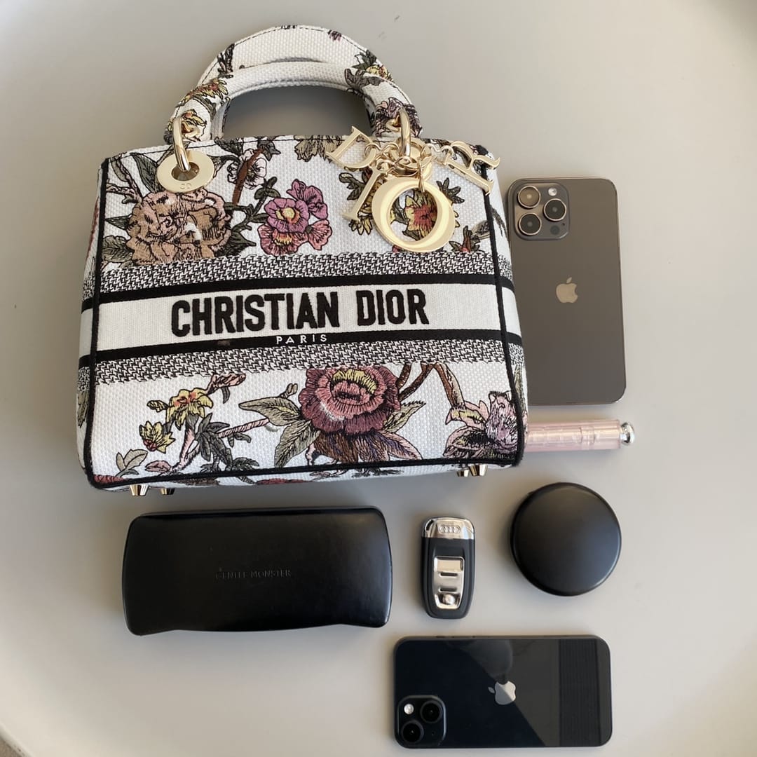 DIOR Medium Lady D-Lite Bag Multicolor Dior Jardin Botanique Embroidery